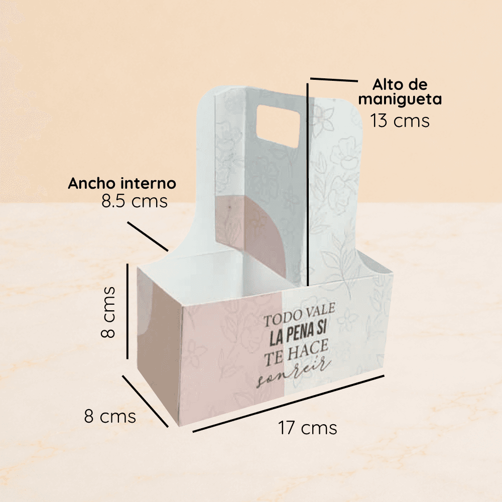 Caja porta vaso estampado